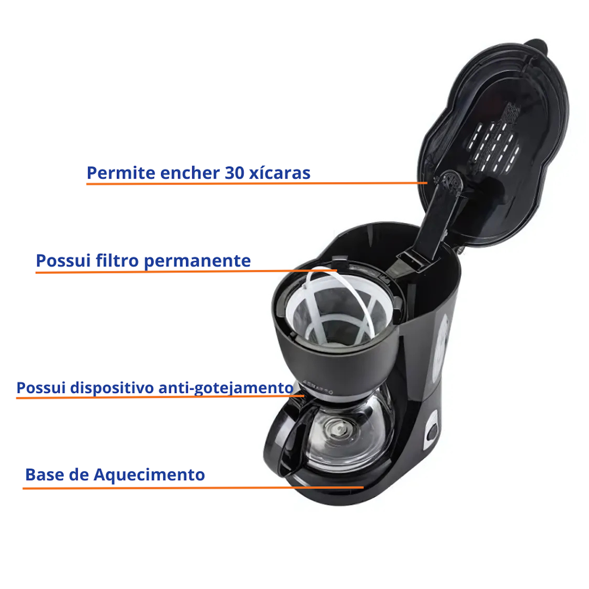 Cafeteira Elétrica Agratto CEV-30 Preto 220V
