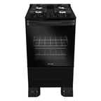 Fogão 4 bocas Mueller MFV4BF com Mesa de Vidro e grades de Ferro Fundido Preto Fosco Bivolt