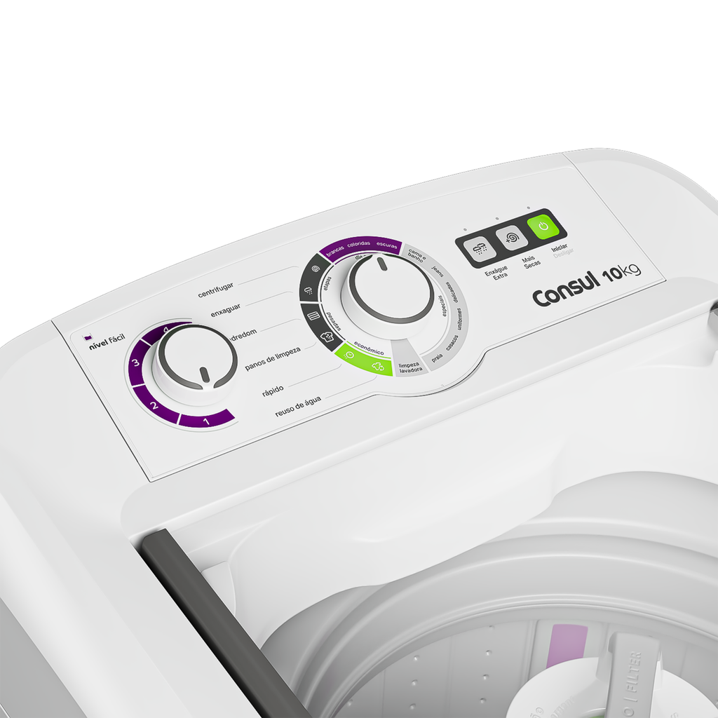 Lavadora de Roupas Consul 10Kg CWB10B Dosagem Econômica Branco 220V