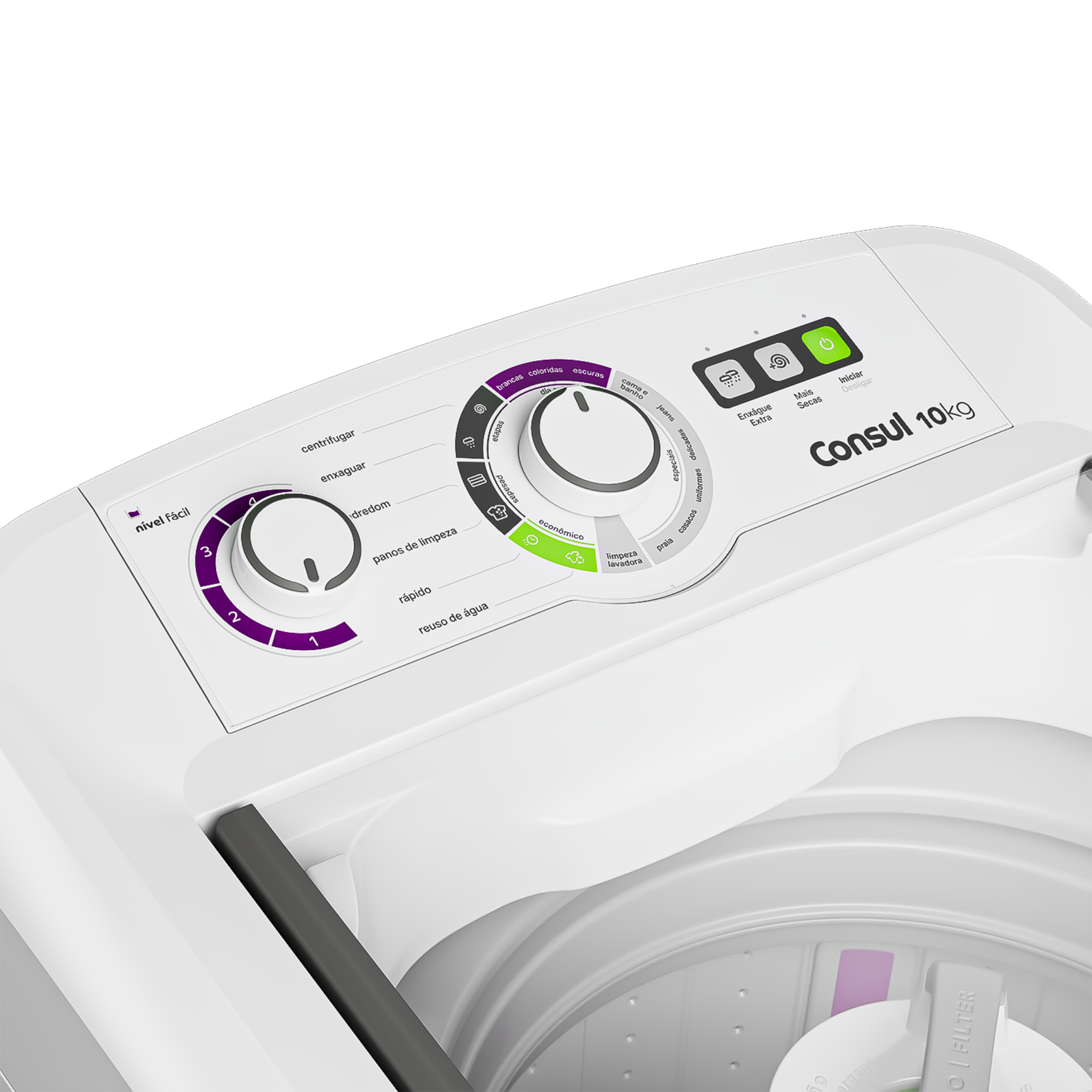 Lavadora de Roupas Consul 10Kg CWB10B Dosagem Econômica Branco 220V