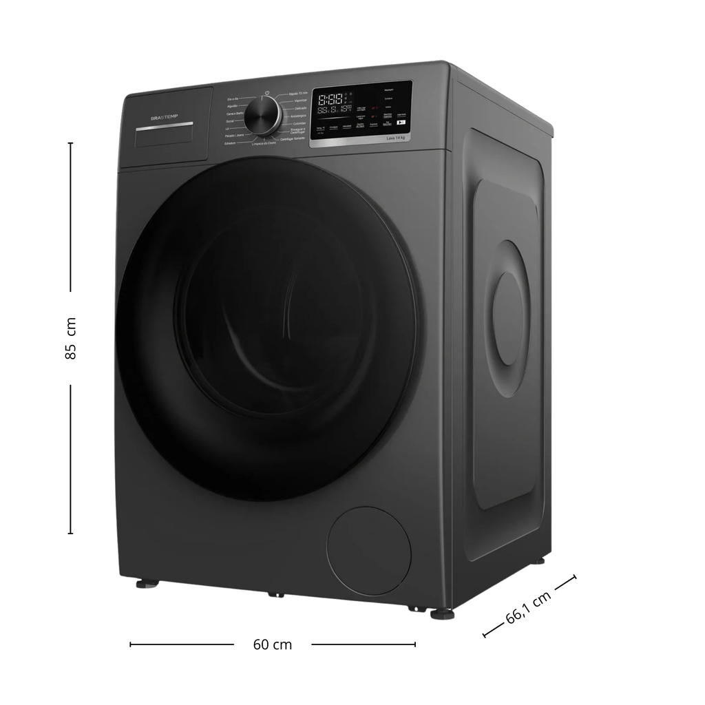 Conjunto Brastemp Lavadora de Roupas 14kg Inverter BNF14AS + Secadora Piso 10kg BSR10BB 220V