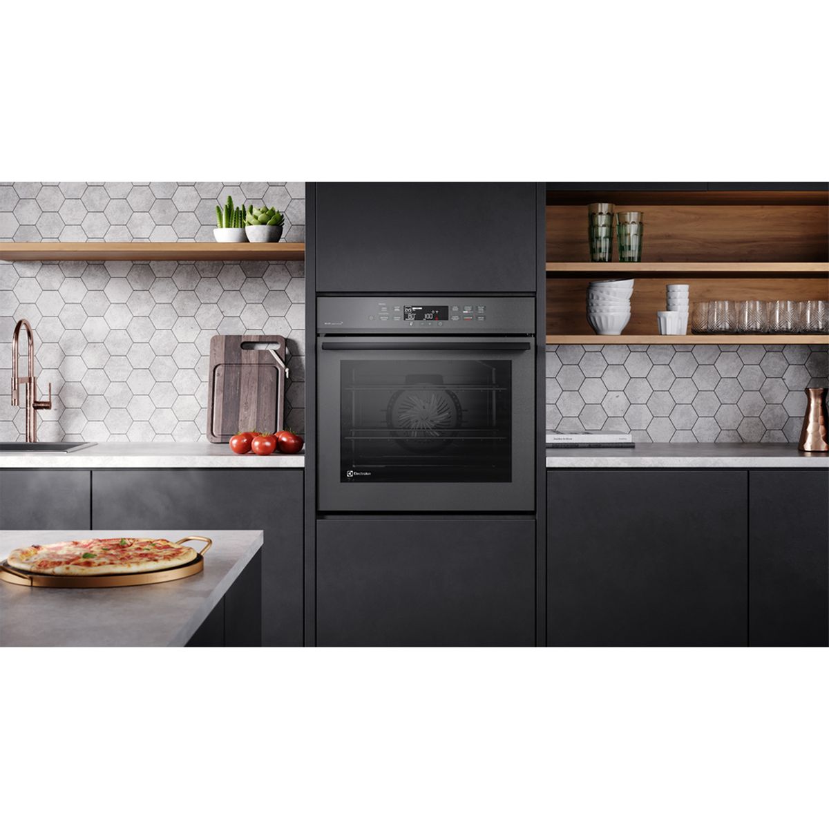 Forno de Embutir Elétrico Electrolux 80L OE8EW Expert VaporBake Cinza 220V