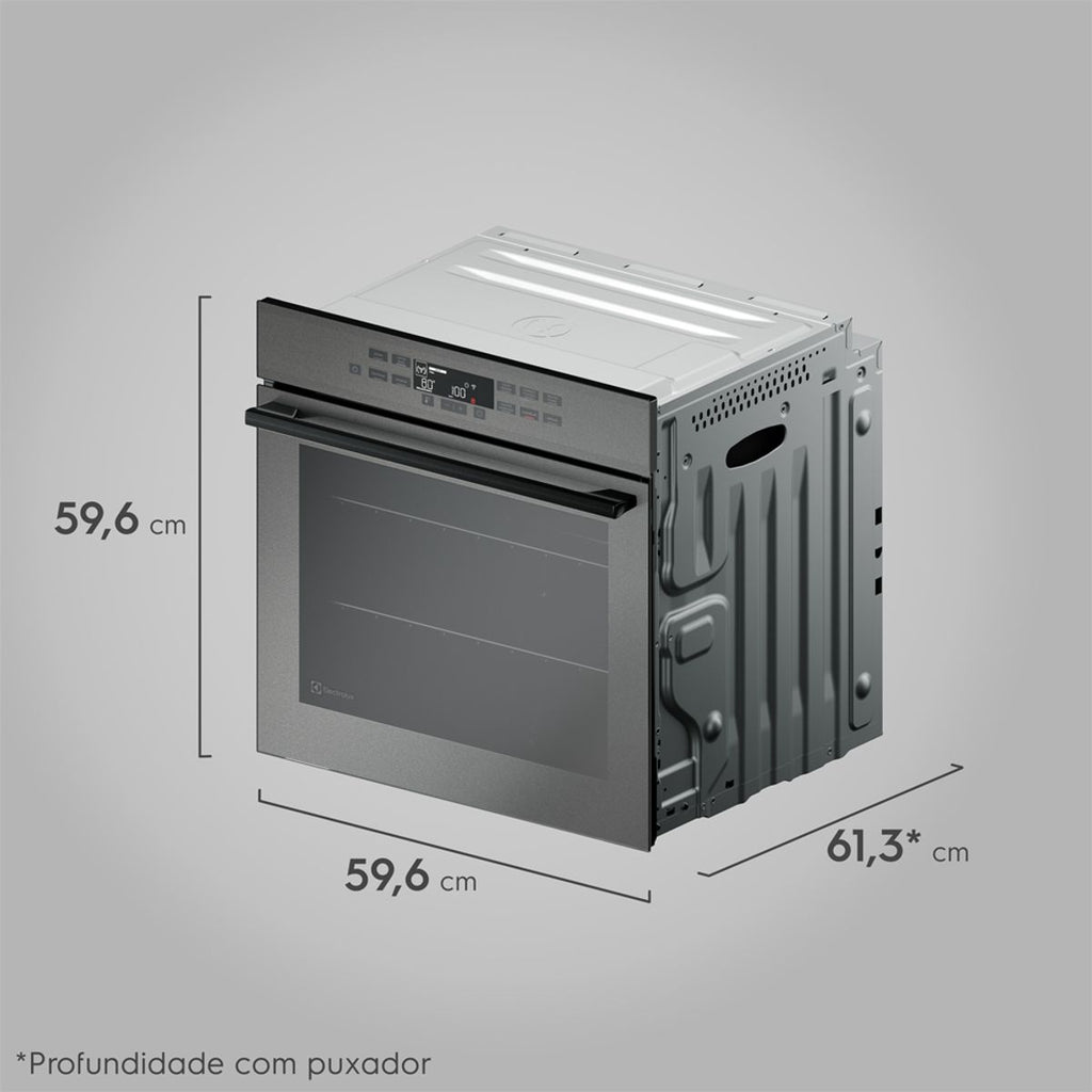 Forno de Embutir Elétrico Electrolux 80L OE8EW Expert VaporBake Cinza 220V