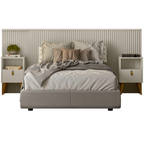 Cabeceira Casal/Queen Laranjeira Linea 241cm com Kit Frame Off White