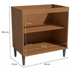Balcão Kappesberg Linna 80cm 2 Portas Canela e Off White