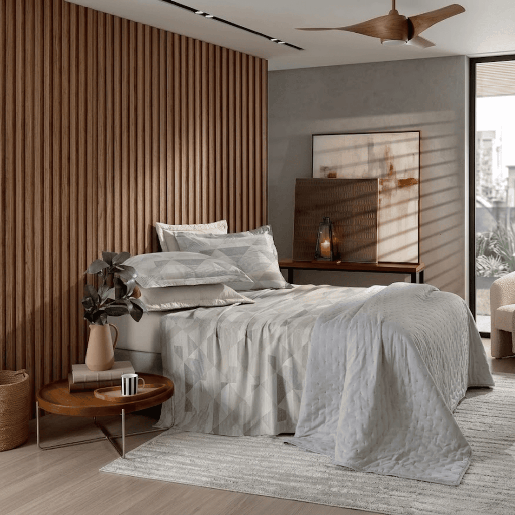 Jogo de Roupa de Cama King 4 peças Hedrons Toque de Algodão Prisma