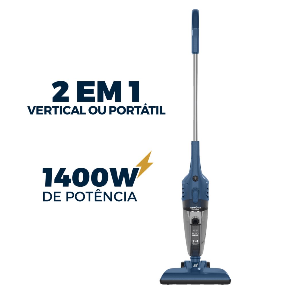Aspirador de Pó Vertical 2 em 1 Britania BAS1450A Azul 220V