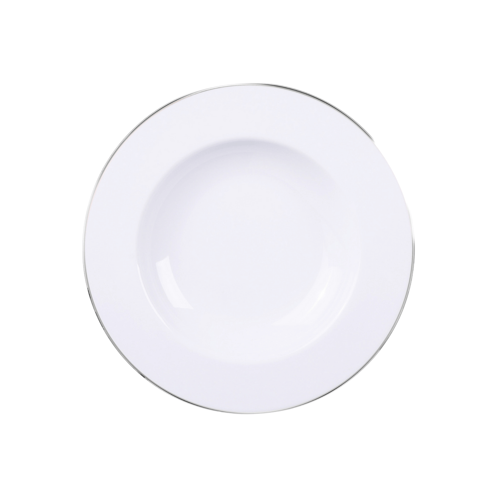 Aparelho de Jantar e Chá 30 Peças Joana em Porcelana Decorada Branca