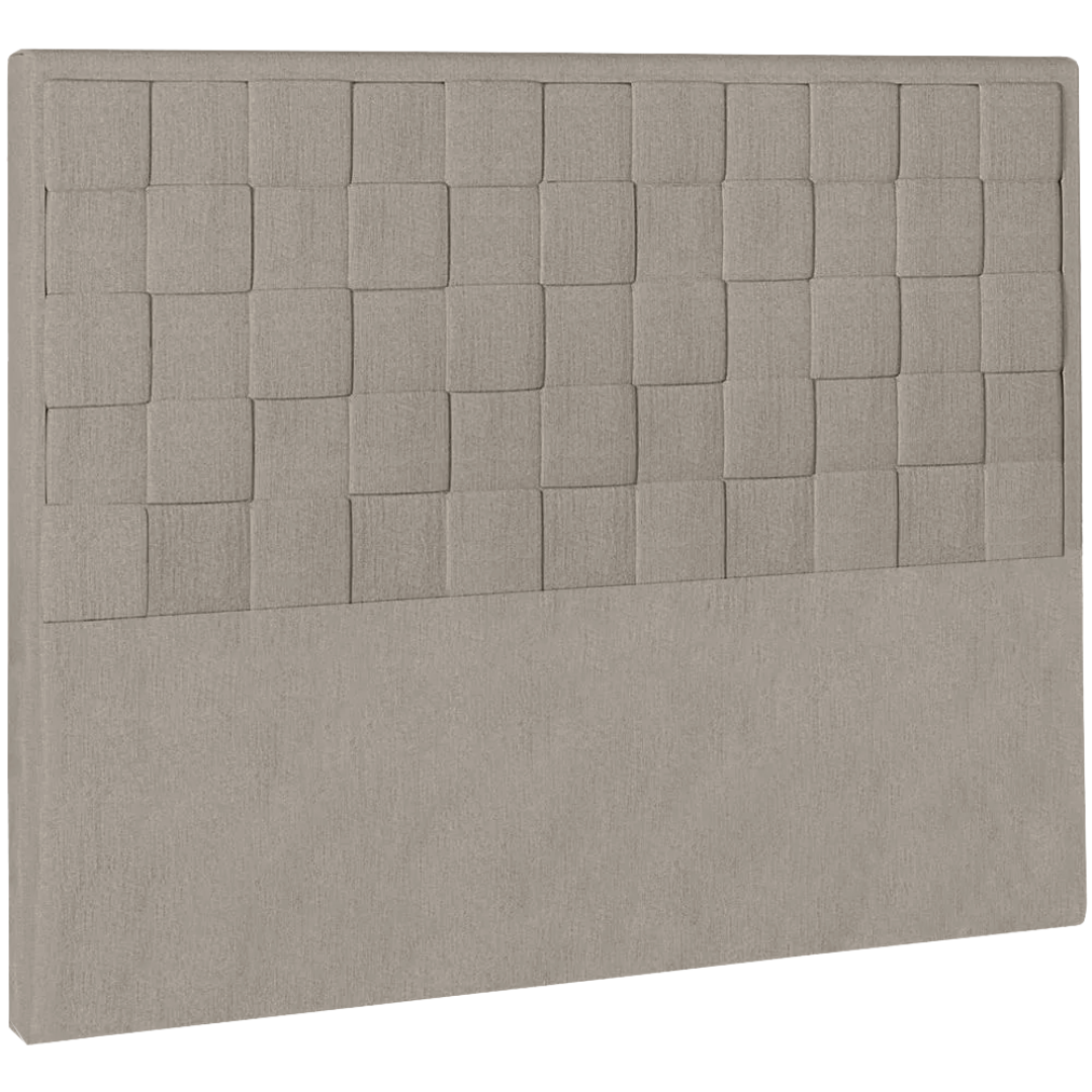 Cabeceira Prisma Perfan 140x12cm Quadrados Linho Cinza