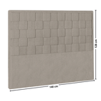 Cabeceira Prisma Perfan 140x12cm Quadrados Linho Cinza