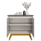Balcão Buffet Classic Imcal 85cm 2 Portas Off White e Nature