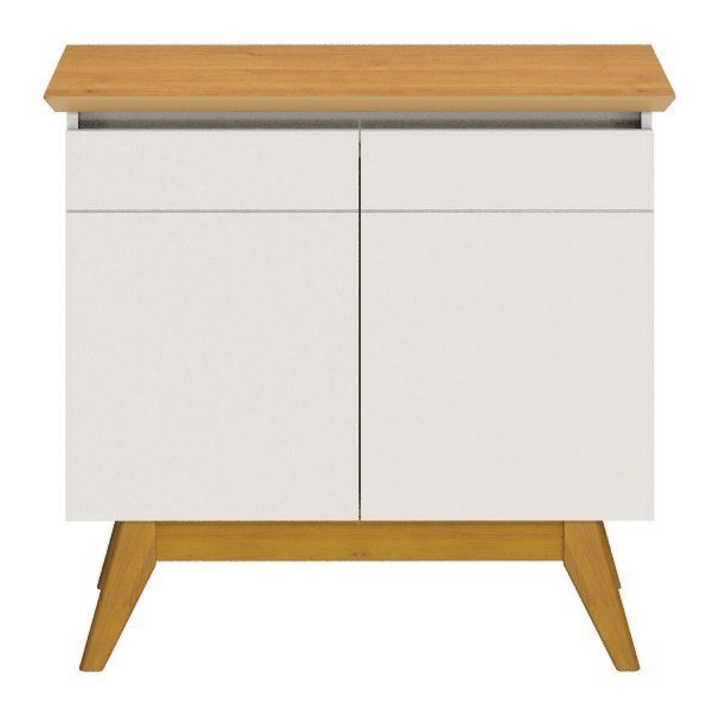 Balcão Buffet Classic Imcal 85cm 2 Portas Off White e Nature