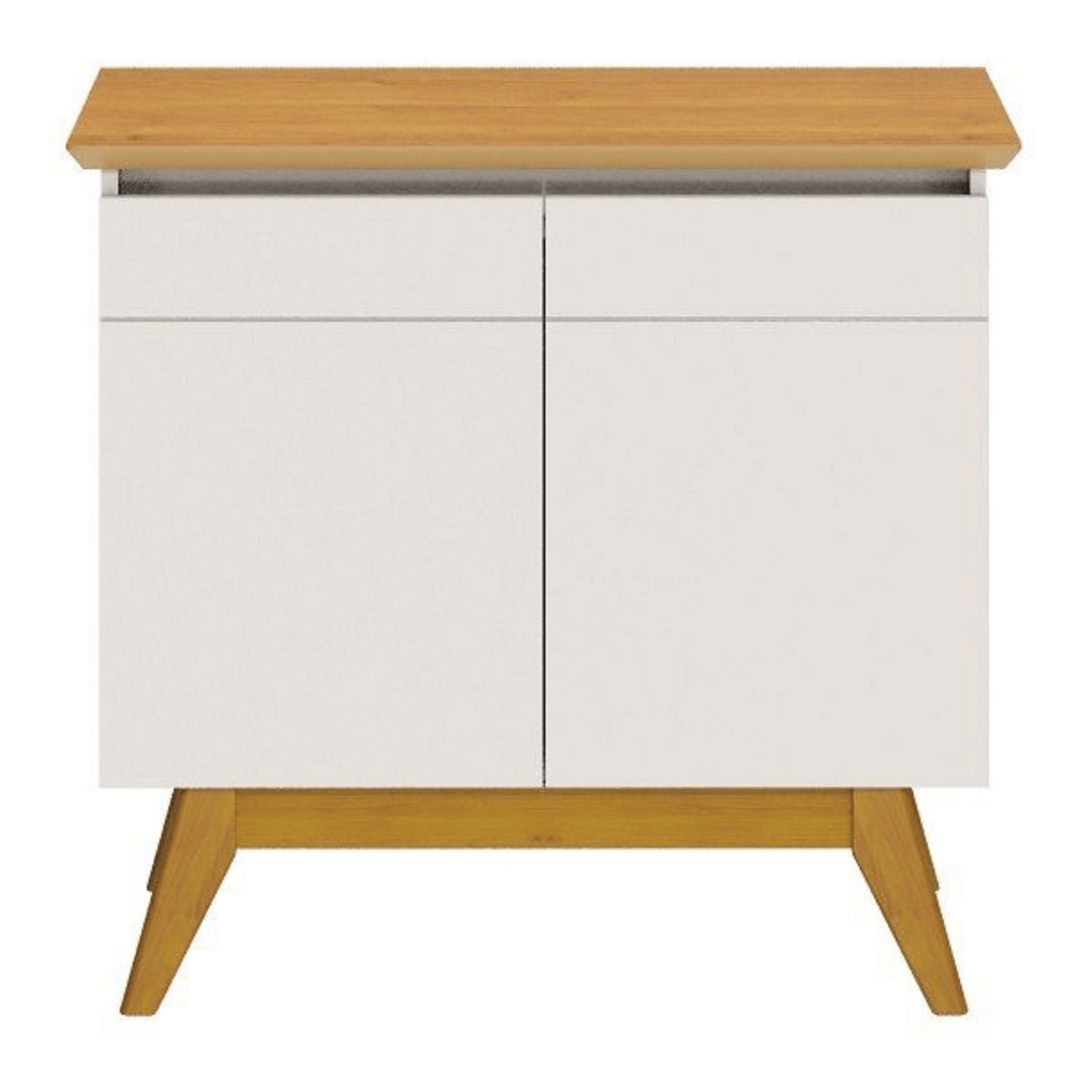 Balcão Buffet Classic Imcal 85cm 2 Portas Off White e Nature
