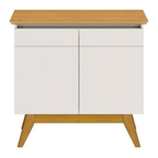 Balcão Buffet Classic Imcal 85cm 2 Portas Off White e Nature