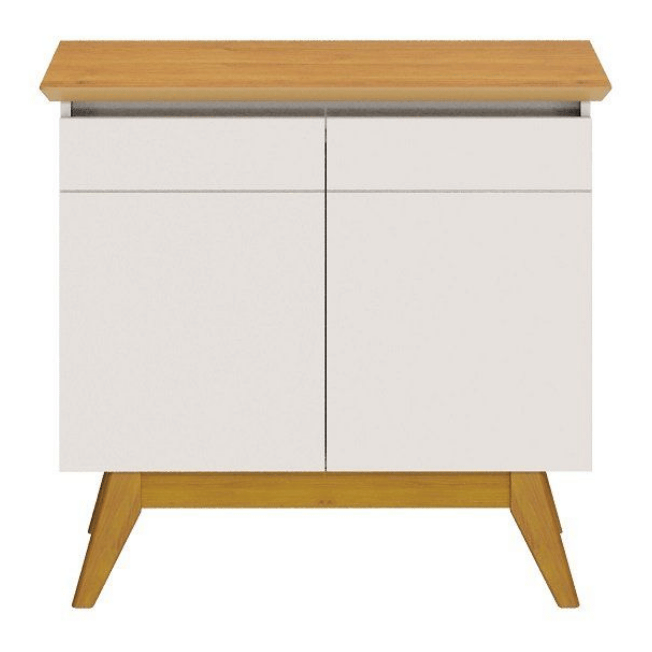 Balcão Buffet Classic Imcal 85cm 2 Portas Off White e Nature
