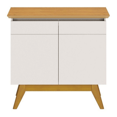 Balcão Buffet Classic Imcal 85cm 2 Portas Off White e Nature