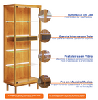 Cristaleira Dune com LED Imcal 74cm Nature