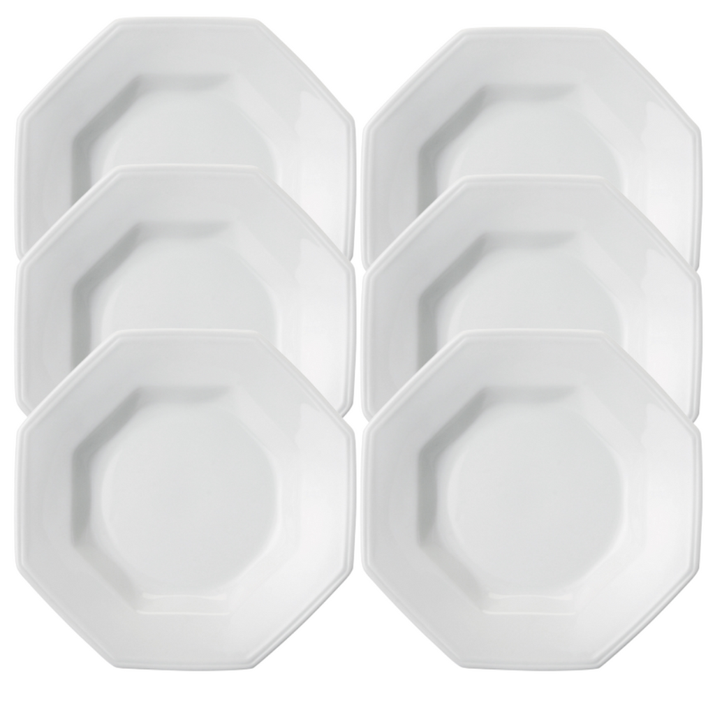 Jogo Com 6 Pratos Fundos Schmidt Prisma 1ª Linha Branco