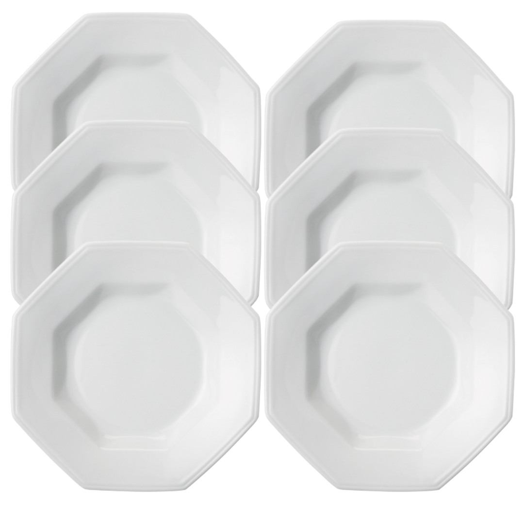 Jogo Com 6 Pratos Fundos Schmidt Prisma 1ª Linha Branco