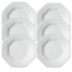 Jogo Com 6 Pratos Fundos Schmidt Prisma 1ª Linha Branco