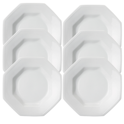 Jogo Com 6 Pratos Fundos Schmidt Prisma 1ª Linha Branco