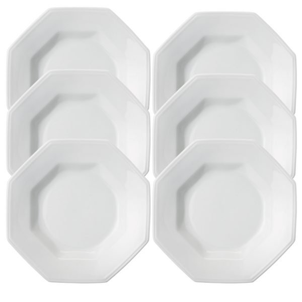 Jogo Com 6 Pratos Fundos Schmidt Prisma 1ª Linha Branco
