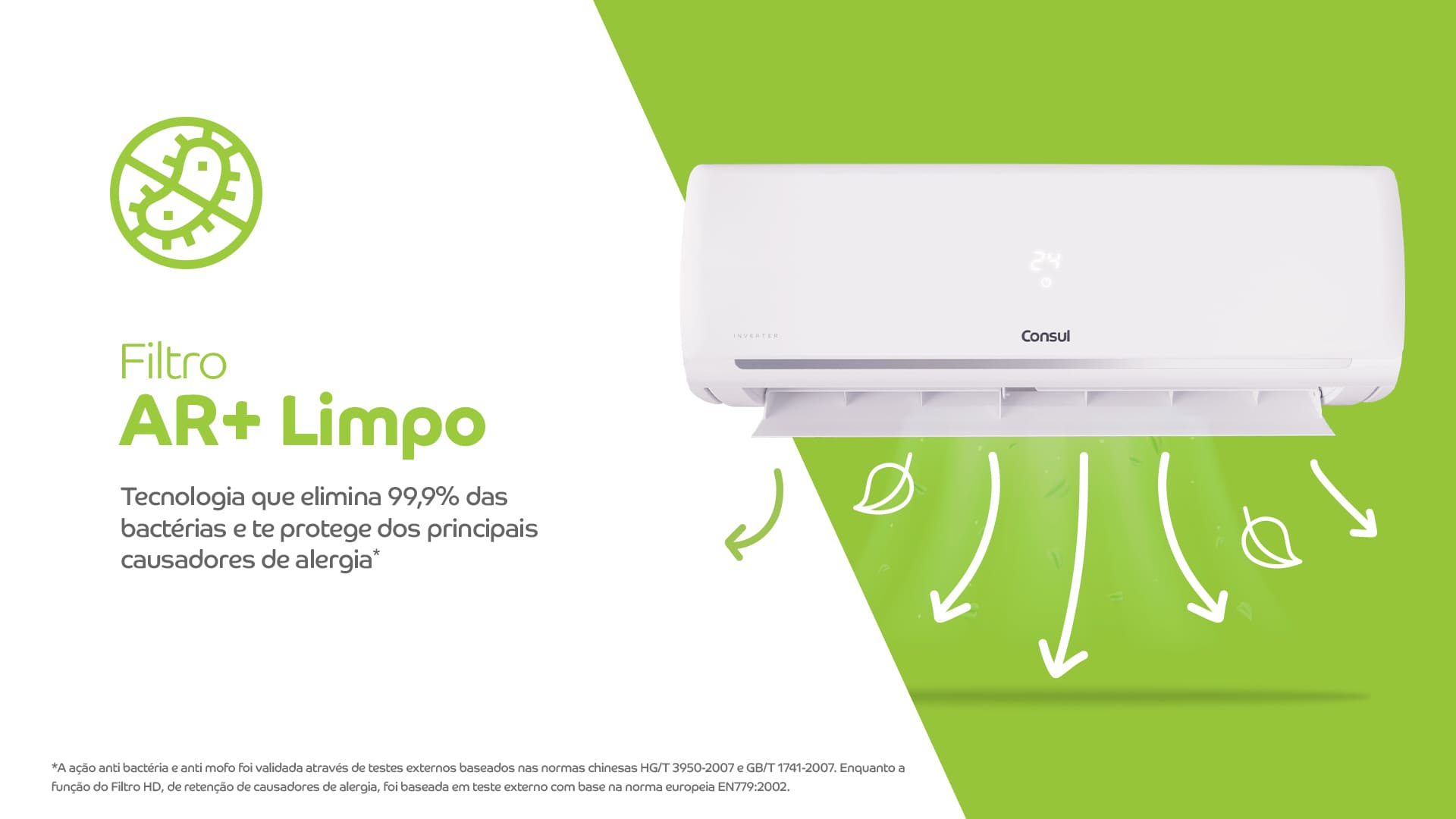 Ar-Condicionado Split Consul Triple Inverter 9000 BTUs Frio Bivolt