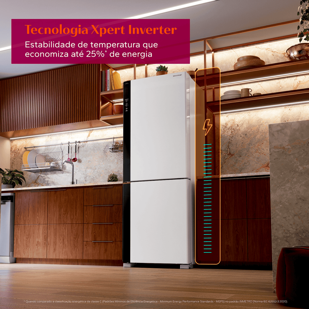 Refrigerador Brastemp 500L BRE66AB Duplex Inverse Inteligente B= Smart Branco Bivolt