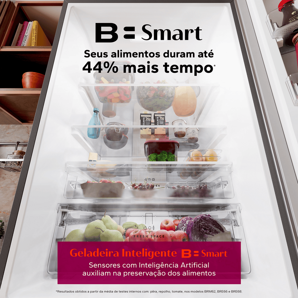Refrigerador Brastemp 500L BRE66AB Duplex Inverse Inteligente B= Smart Branco Bivolt
