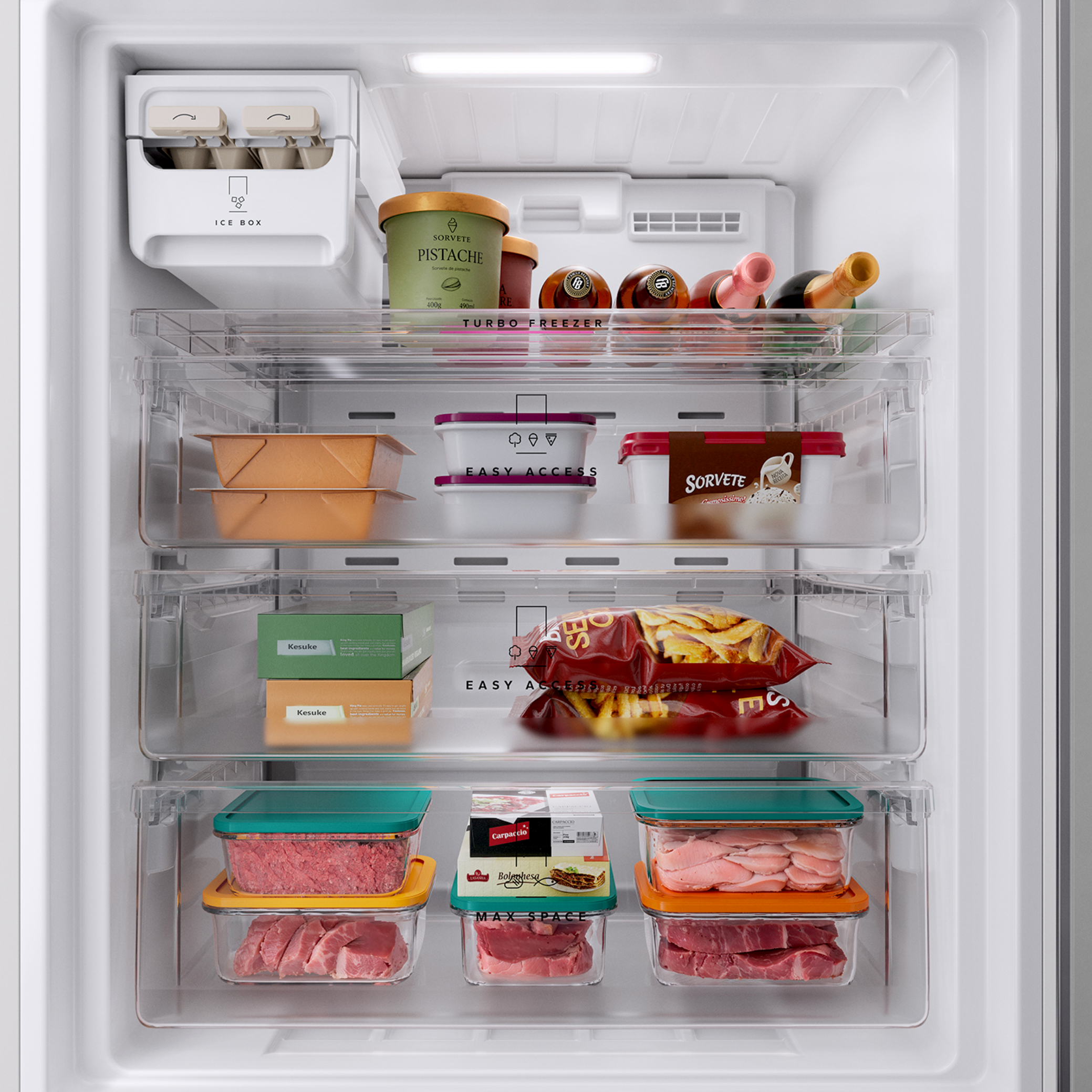 Refrigerador Brastemp 500L BRE66AB Duplex Inverse Inteligente B= Smart Branco Bivolt