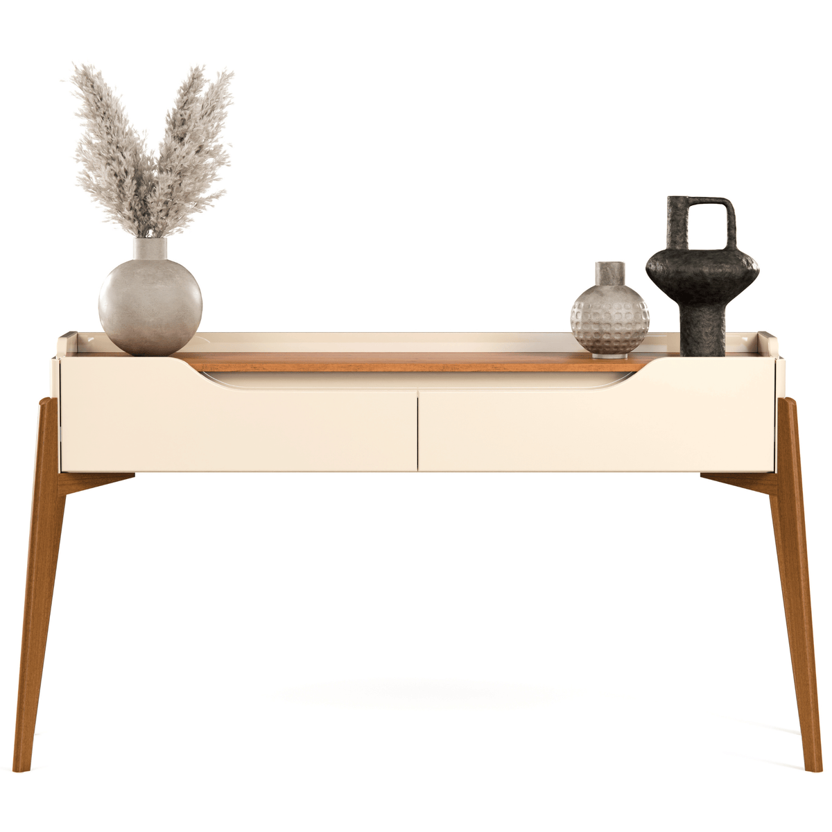Aparador Studio 140cm Imcal 2 Gavetas Off White e Nature