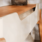 Aparador Studio 140cm Imcal 2 Gavetas Off White e Nature