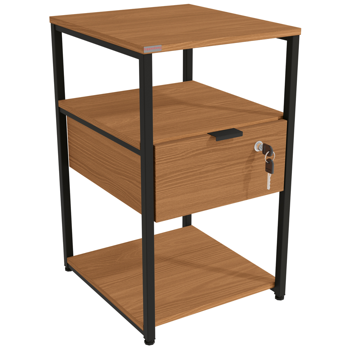 Mesa de Cabeceira Industrial Kappesberg LI046 Canela e Preto Fosco