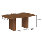 Mesa Retangular Lintz Província 184x110cm Caramelo Tampo Canella