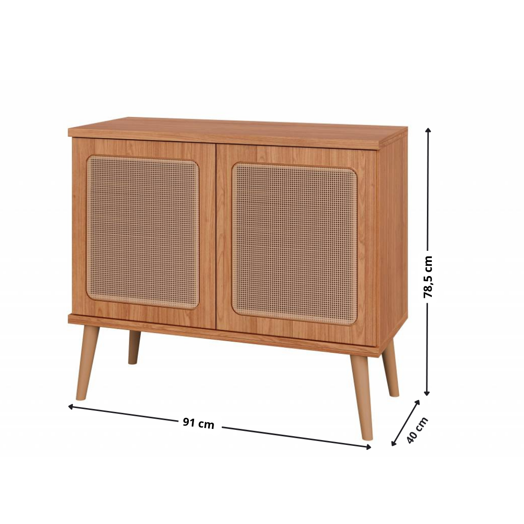 Balcão Buffet TB333 91cm Dalla Costa 2 Portas com Tela Sintética