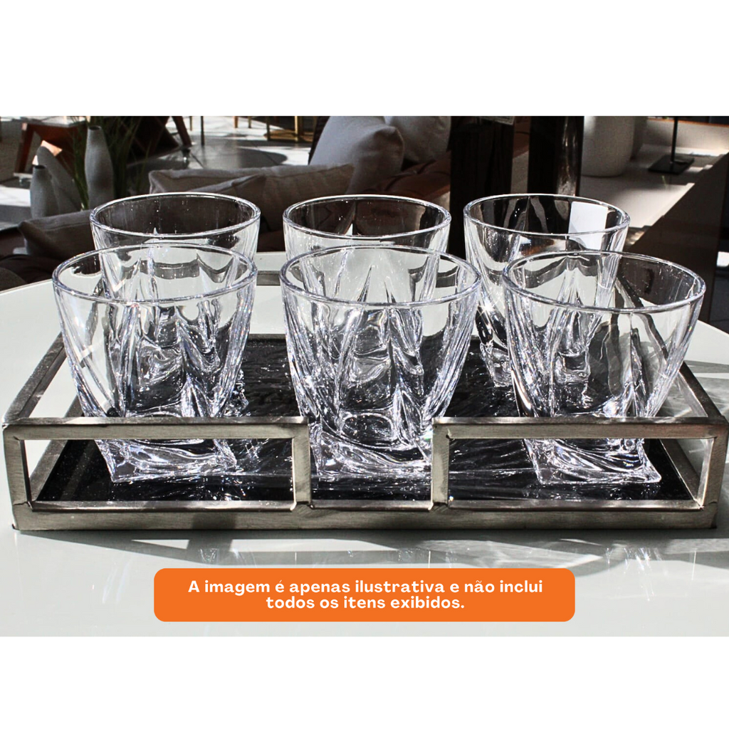 Jogo 6 Copos Baixo De Cristal   Etilux Ice  300ml