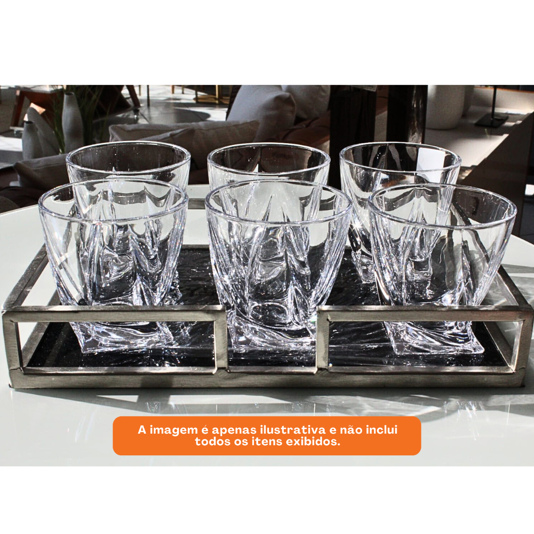 Jogo 6 Copos Baixo De Cristal   Etilux Ice  300ml
