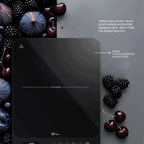 Cooktop Indução Portátil Fischer 1 Boca Mesa Vitrocerâmica Touch Screen Preto Bivolt