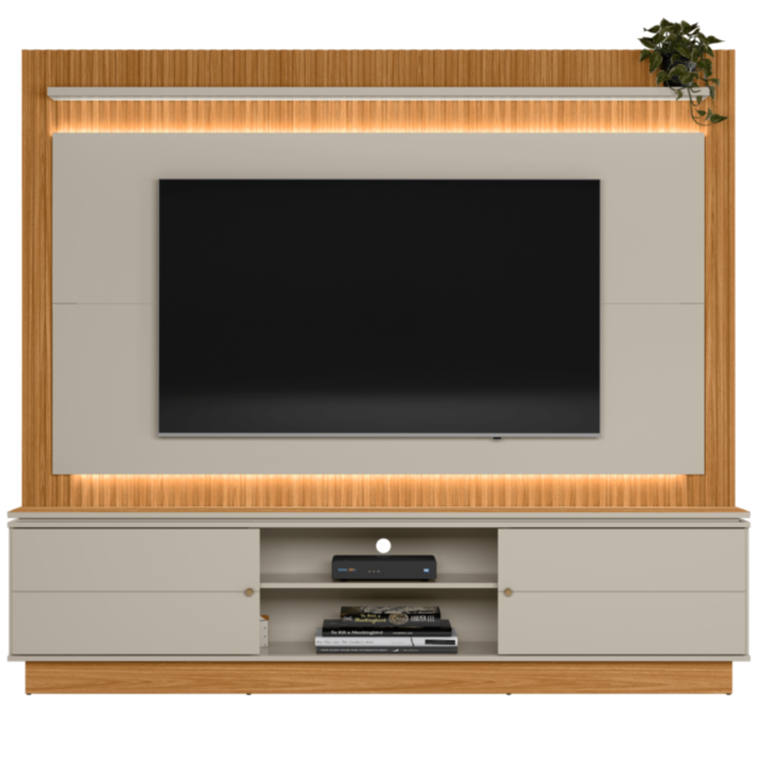Home Guararapes Linea para TV 75'' com Led Nature e Off White