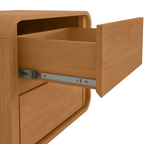 Mesa de Cabeceira Loop Lopas 55cm 2 Gavetas com Pés Amêndoa Clean