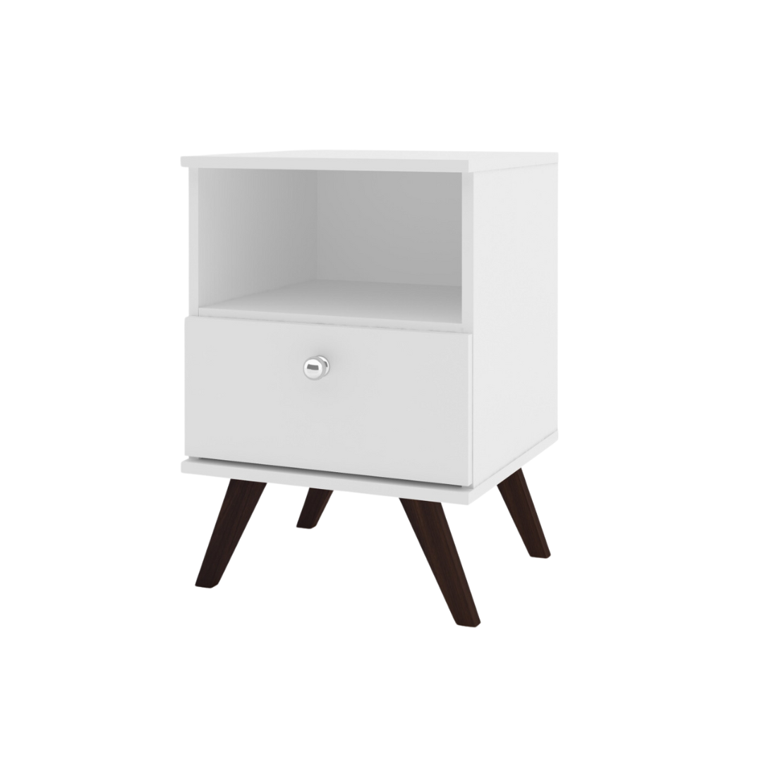 Mesa de Cabeceira RT3019 Movelbento 1 Gaveta Branco