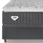 Conjunto Cama Box Comfy Queen Ecoflex 158x198x76cm Molas Ensacadas Grafite