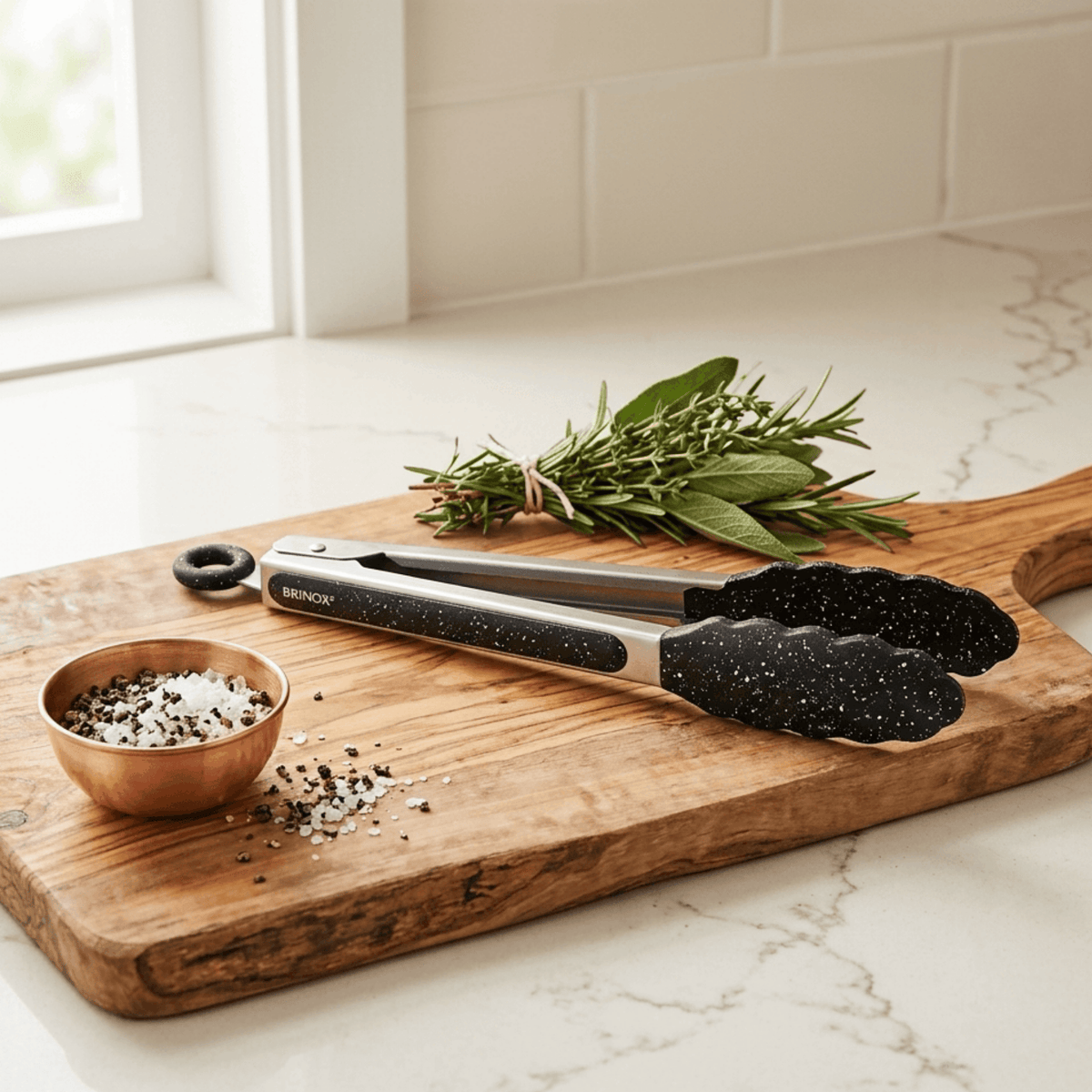Pegador de Silicone Brinox Flex Cabo em Inox 27cm Preto