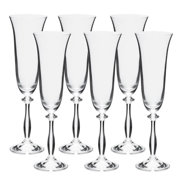 Jogo de 6 Taças para Champanhe Full-Fit em Cristal Ecológico 190ml
