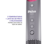 Secador de Cabelo Philco Tecnologia Fast Dry 1450W Cinza e Rosa 220V