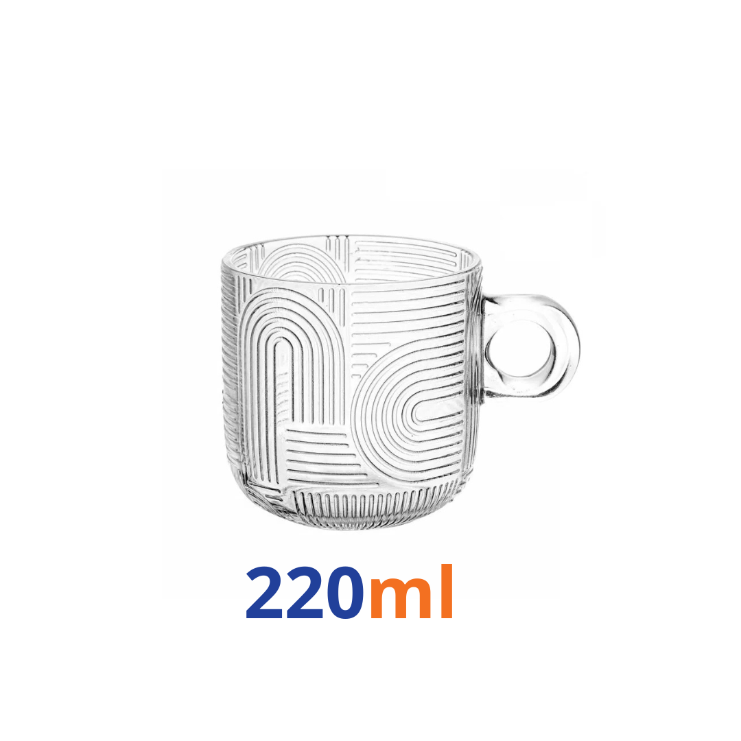 Jogo de 4 Xícaras de Vidro Rojemac Frankfurt 220ml
