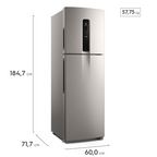 Refrigerador Electrolux 410L IF46 Duplex Efficient AutoSense Inverter Inox 220V