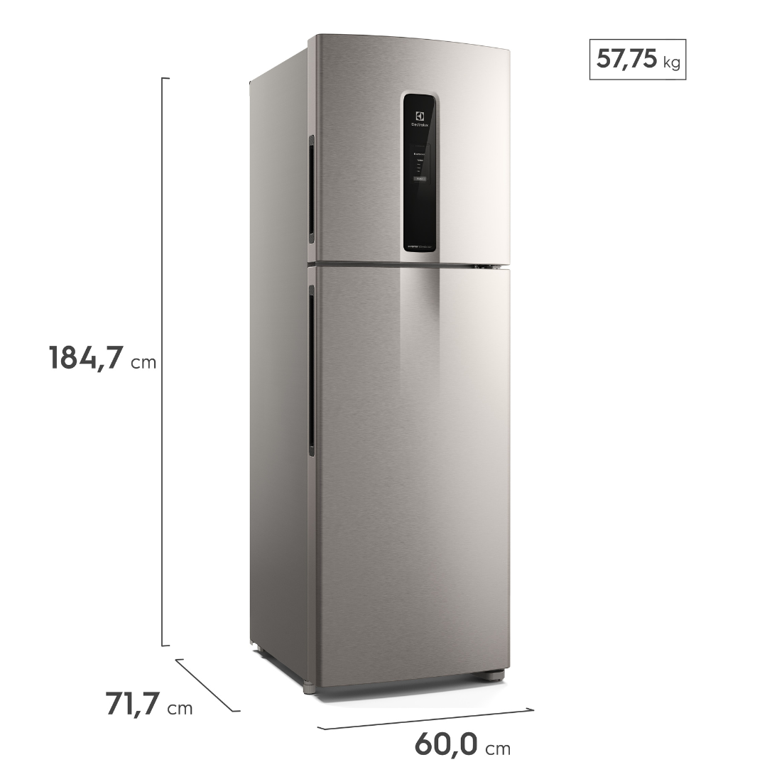 Refrigerador Electrolux 410L IF46 Duplex Efficient AutoSense Inverter Inox 220V
