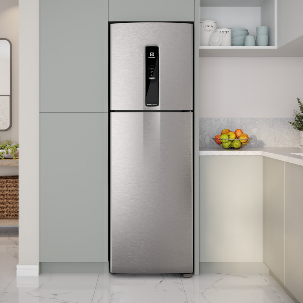 Refrigerador Electrolux 410L IF46 Duplex Efficient AutoSense Inverter Inox 220V