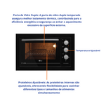 Forno de Embutir Elétrico Fischer 48L Fit Line Preto 220V